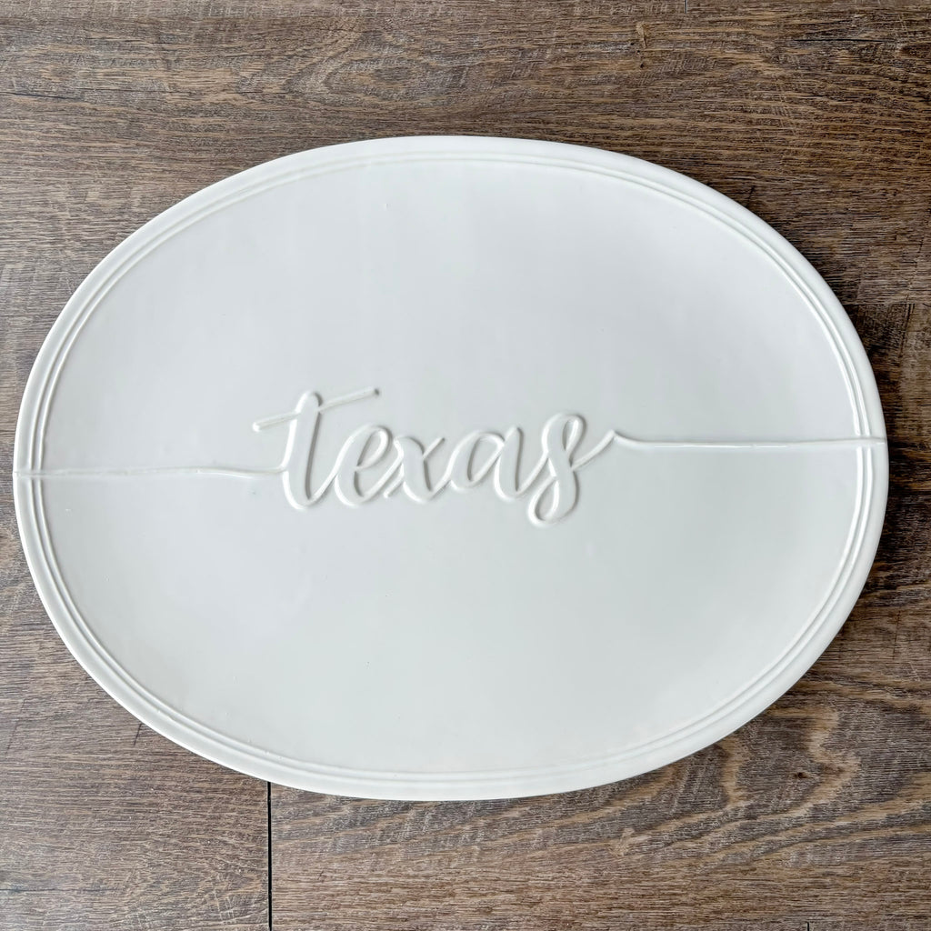 Texas Embossed Platter - Lyla's: Clothing, Decor & More - Plano Boutique