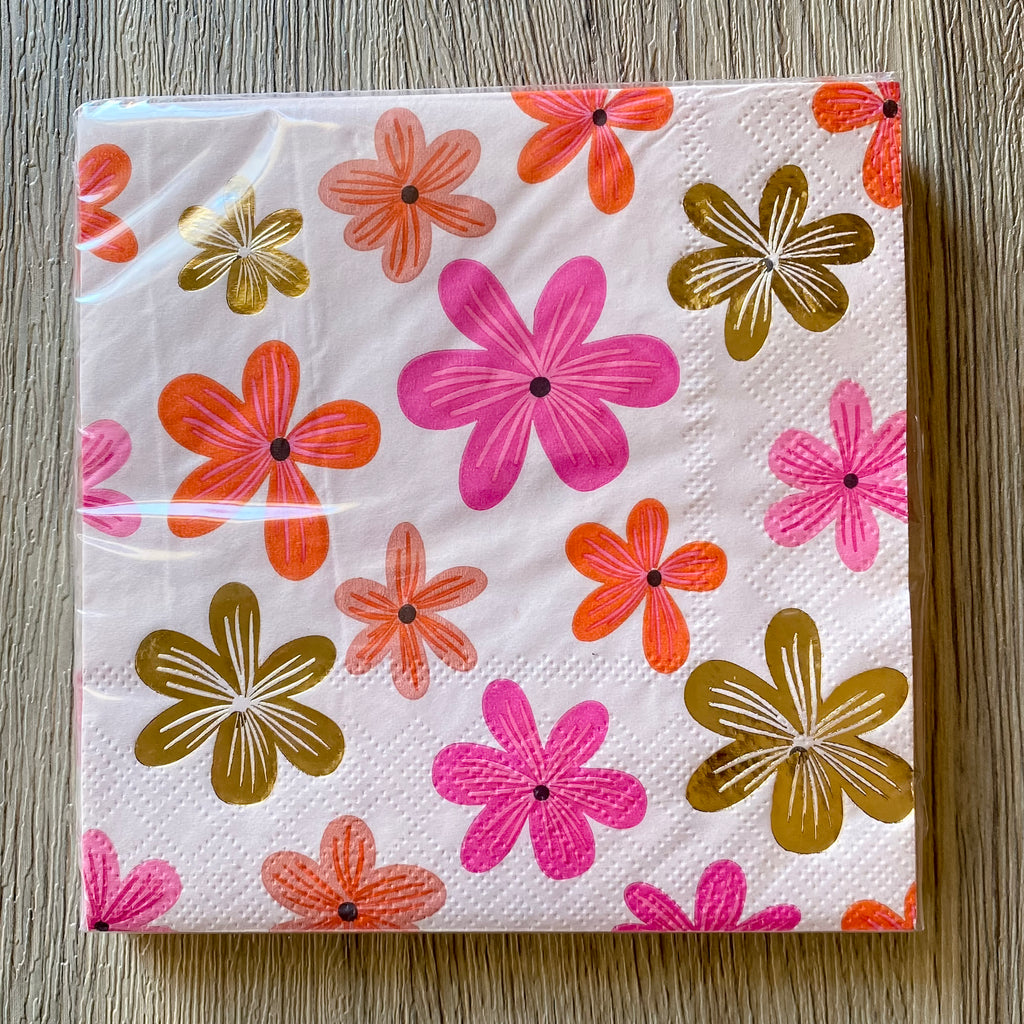 Pink Floral Beverage Napkins - Lyla's: Clothing, Decor & More - Plano Boutique