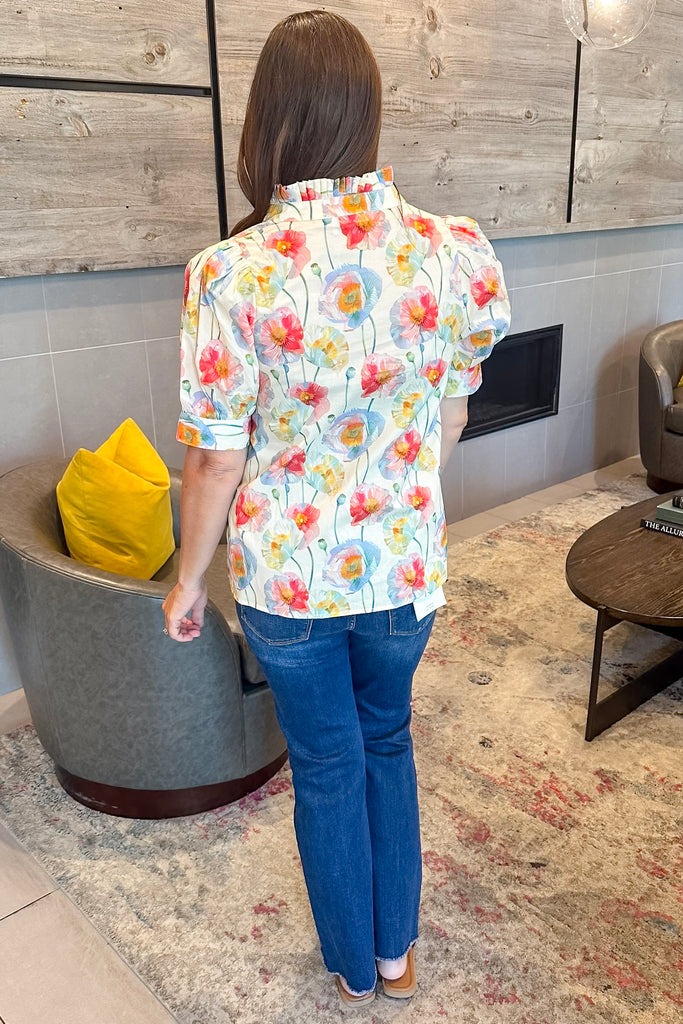 In This Case Watercolor Bloom Cream Top - Lyla's: Clothing, Decor & More - Plano Boutique