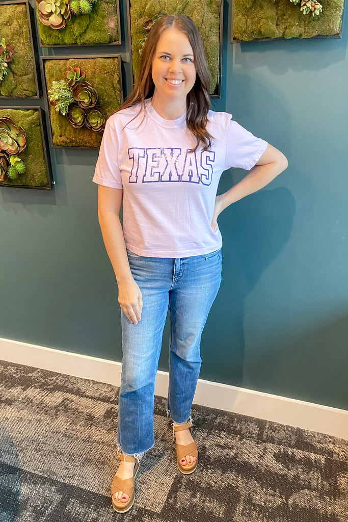 Texas Arched Outline Orchid Top - Lyla's: Clothing, Decor & More - Plano Boutique