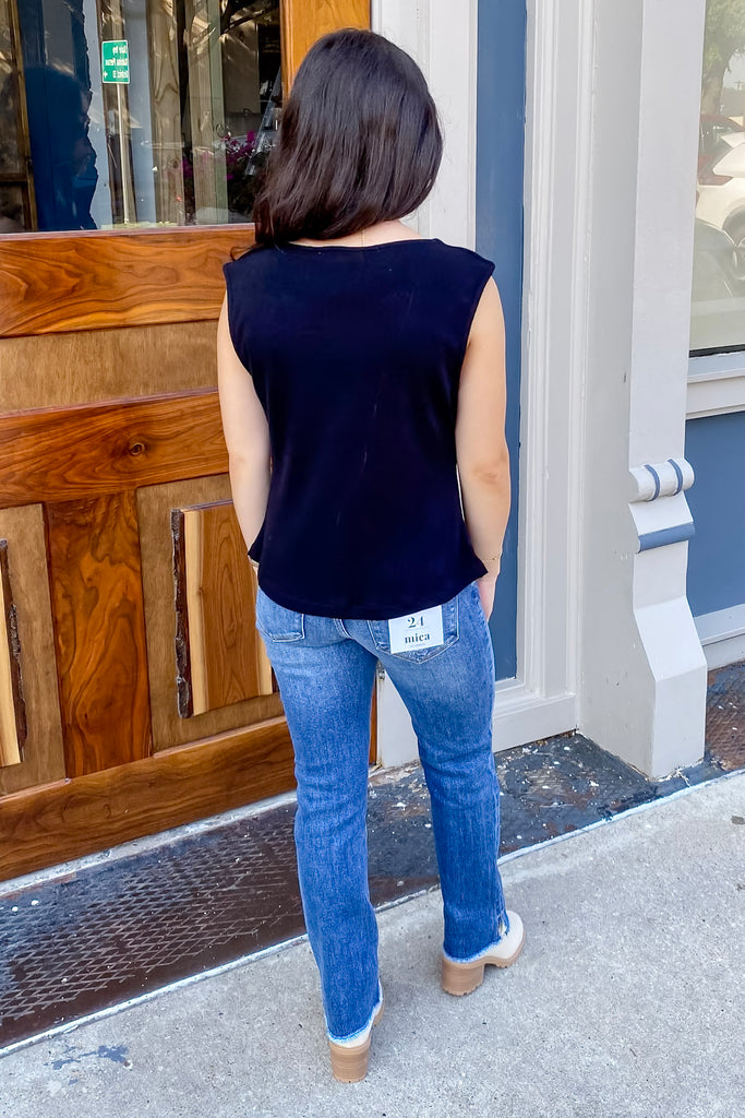 Listen To Me Gold Button Black Top - Lyla's: Clothing, Decor & More - Plano Boutique