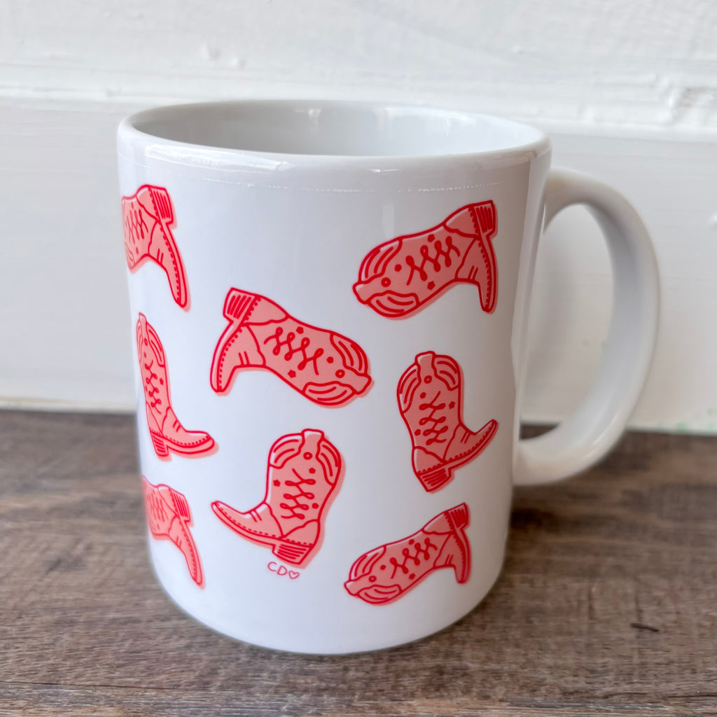 Western Cowgirl Boots Mug by Callie Danielle - Lyla's: Clothing, Decor & More - Plano Boutique