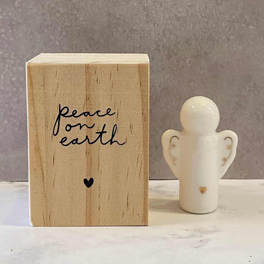 Peace On Earth Ceramic Figure Angel - Lyla's: Clothing, Decor & More - Plano Boutique