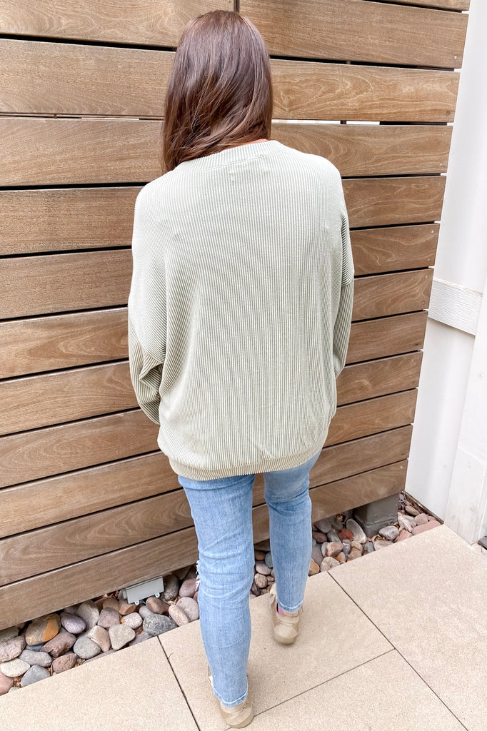 Texas Corduroy Graphic Sage Sweater - Lyla's: Clothing, Decor & More - Plano Boutique