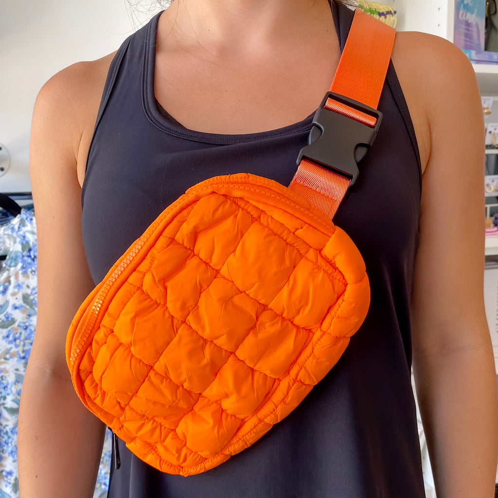 Puff Fanny Pack, Puff Waist Bag- Orange - Lyla's: Clothing, Decor & More - Plano Boutique