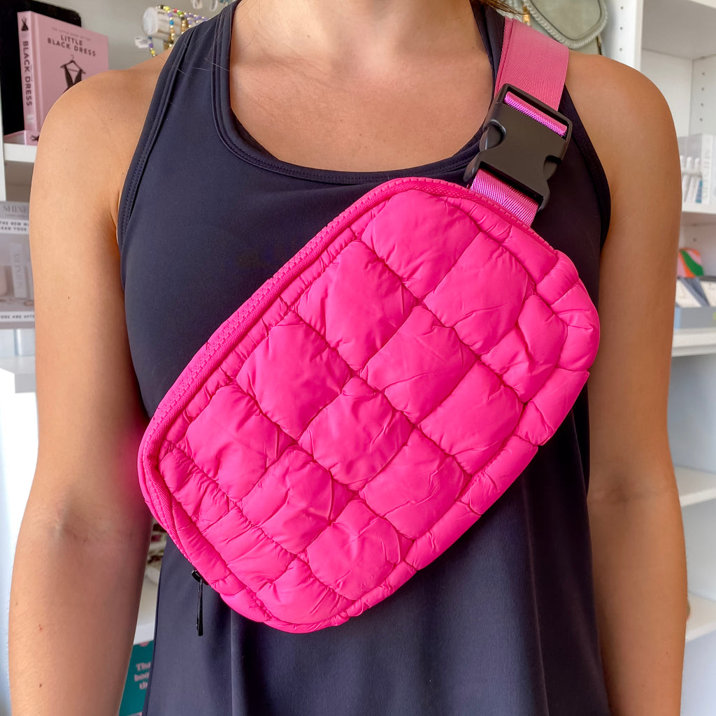 Puff Fanny Pack, Puff Waist Bag- Fuschsia - Lyla's: Clothing, Decor & More - Plano Boutique
