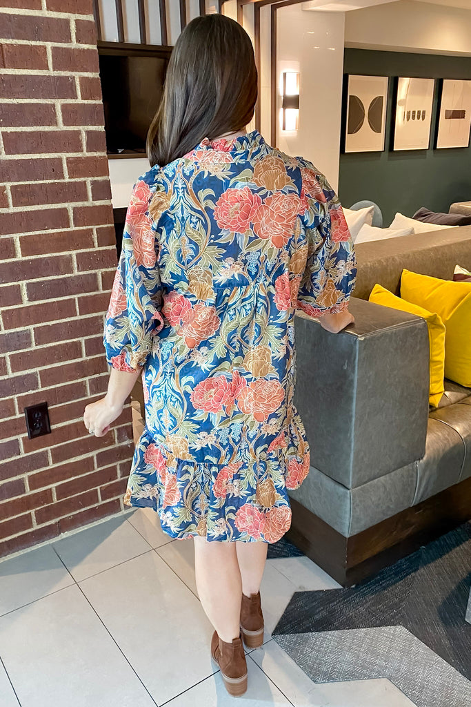 Say Hello Navy Floral Print Dress - Lyla's: Clothing, Decor & More - Plano Boutique