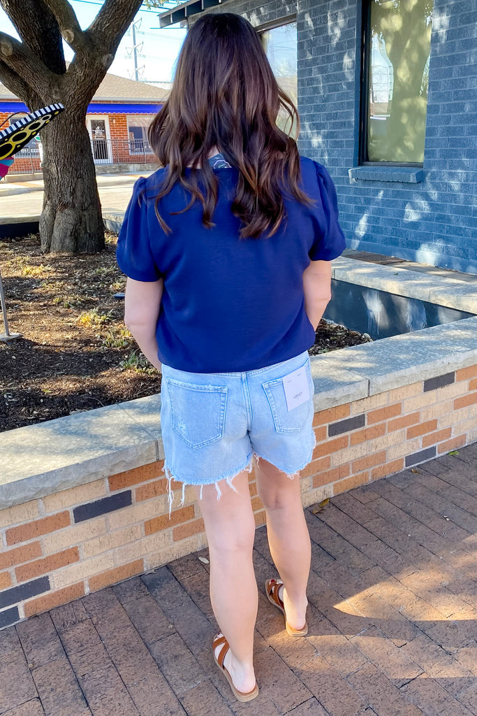Rebecca Tana River High Rise Denim Shorts by Vervet - Lyla's: Clothing, Decor & More - Plano Boutique
