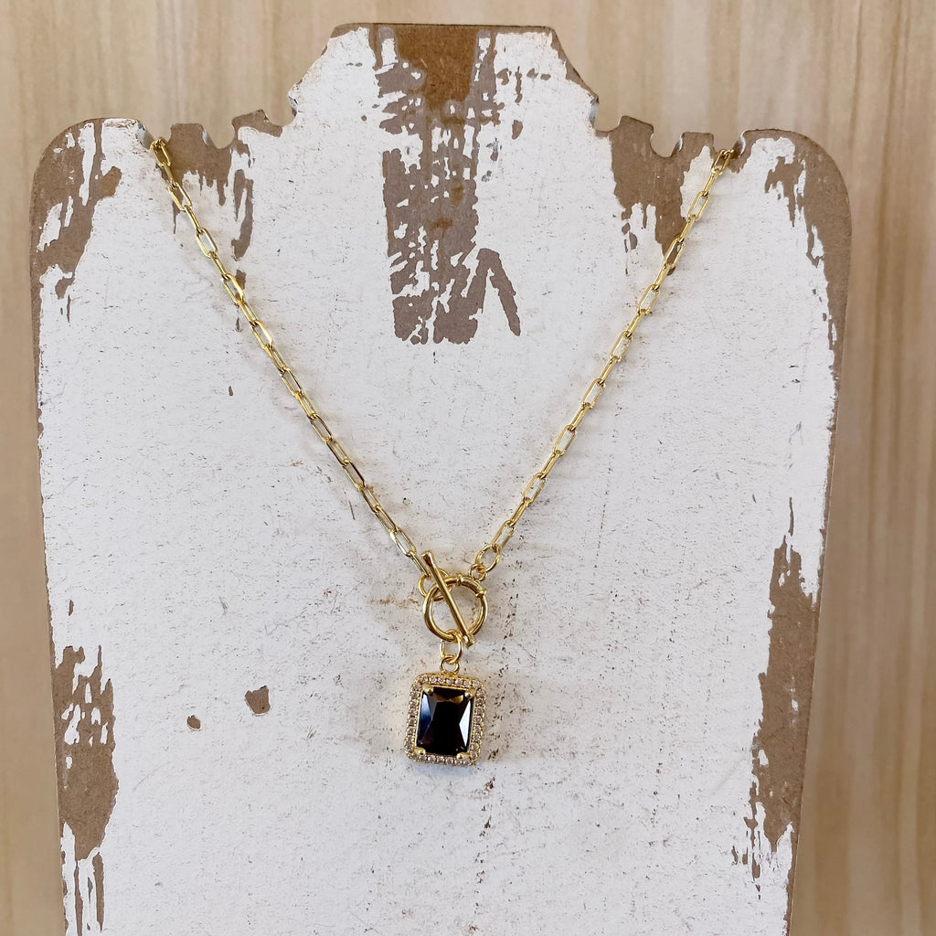 Elegant Pendant Toggle Necklace Coffee - Lyla's: Clothing, Decor & More - Plano Boutique