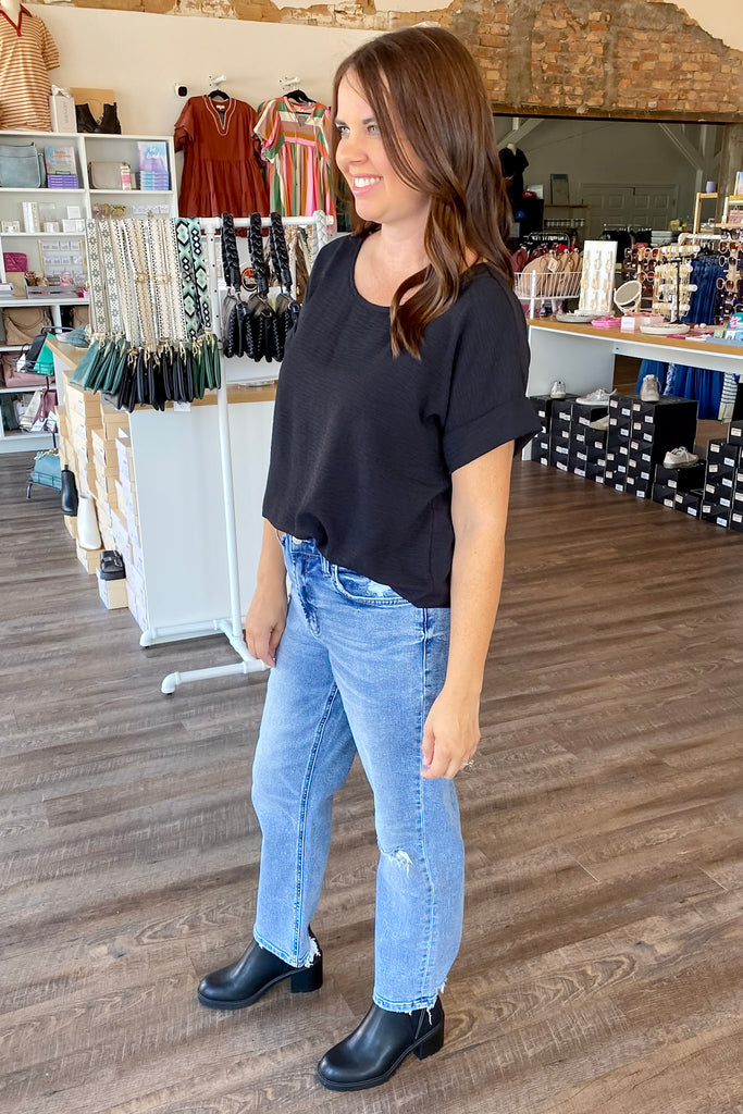 Scooped Up Black Top - Lyla's: Clothing, Decor & More - Plano Boutique