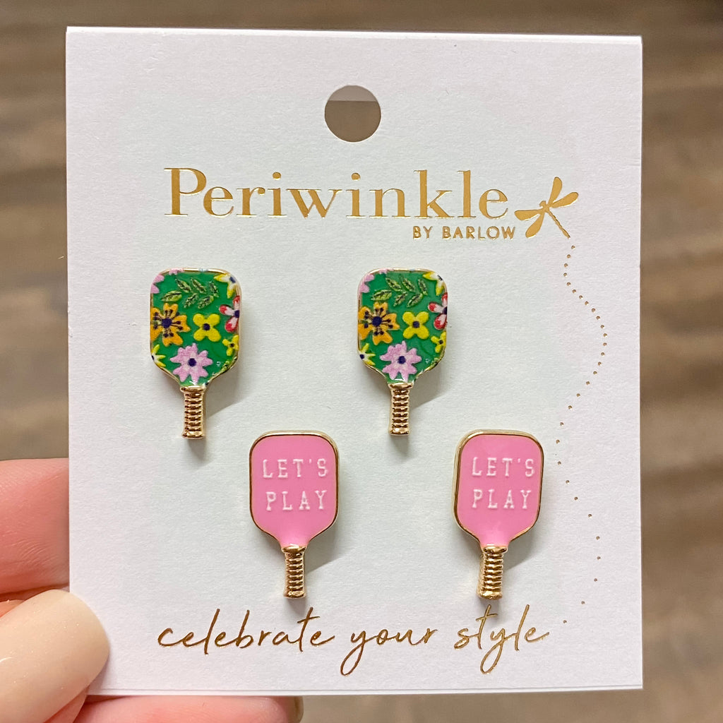 Light Pink Pickleball Paddles Duo Earrings - Lyla's: Clothing, Decor & More - Plano Boutique