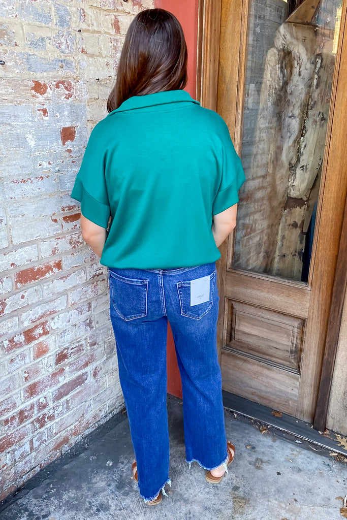 Victoria Love So True High Rise Uneven Raw Hem Crop Straight Jeans by Vervet - Lyla's: Clothing, Decor & More - Plano Boutique