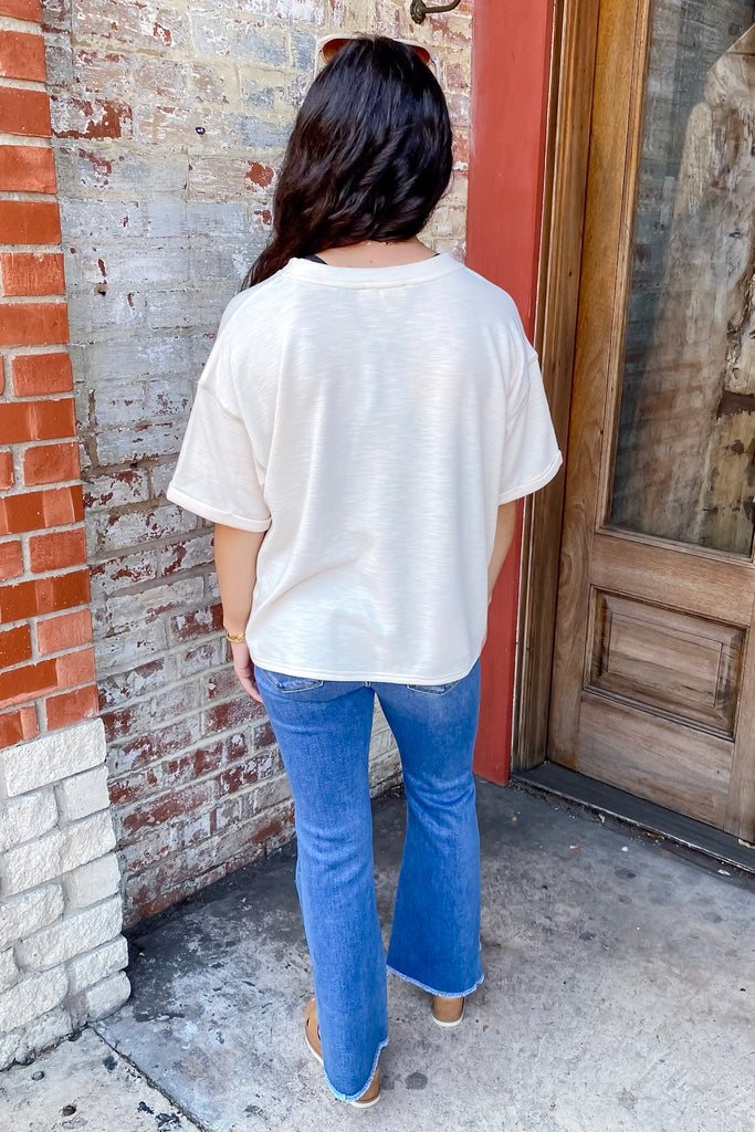 Let It Play Stitch Detail Cream Top - Lyla's: Clothing, Decor & More - Plano Boutique