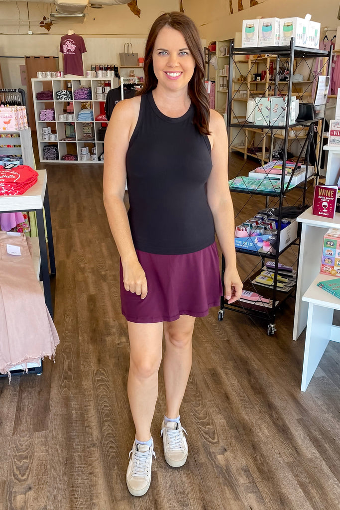 Athleisure Butter Sleeveless Racer Back Top Black - Lyla's: Clothing, Decor & More - Plano Boutique