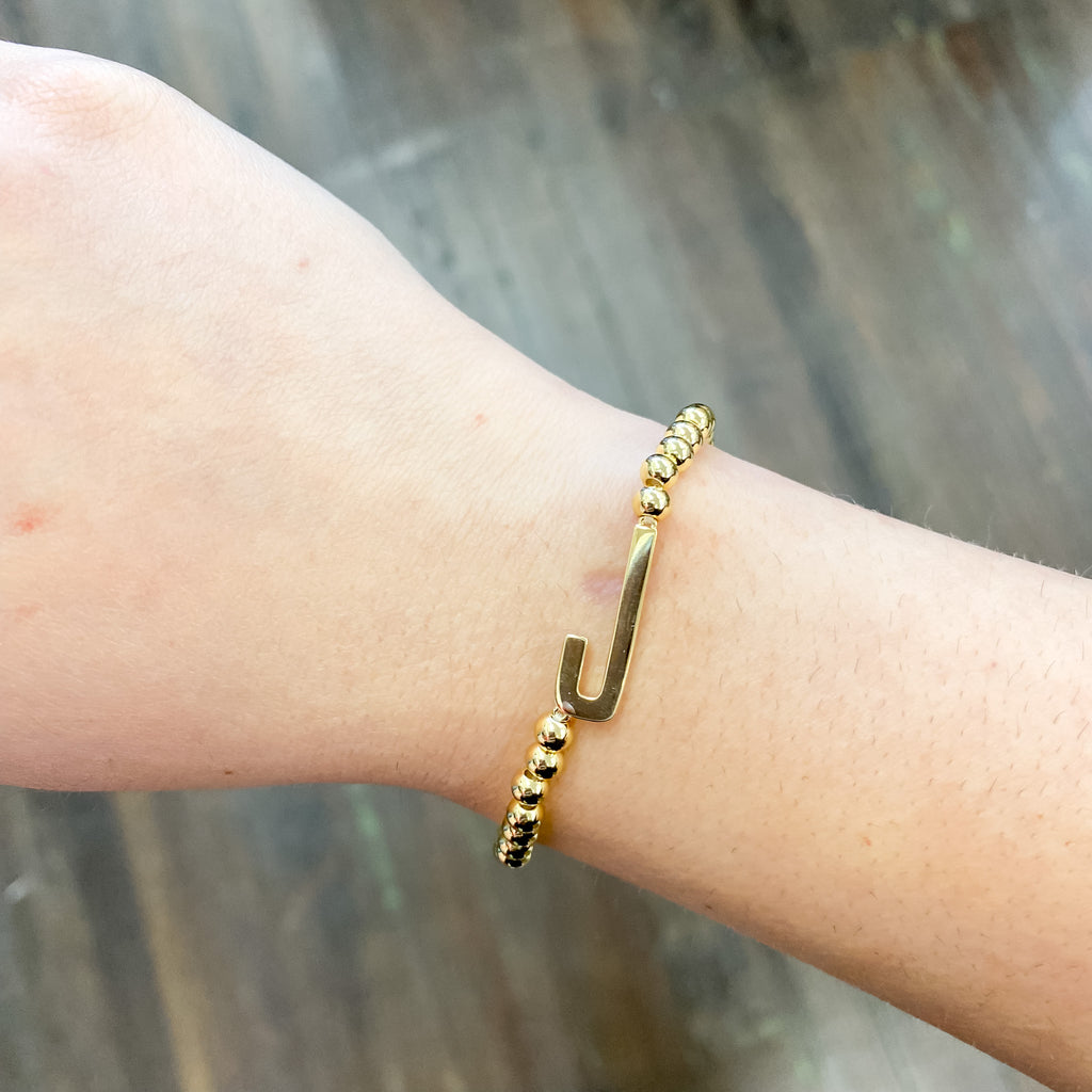 Initial Sideways Initial Bracelet - Lyla's: Clothing, Decor & More - Plano Boutique