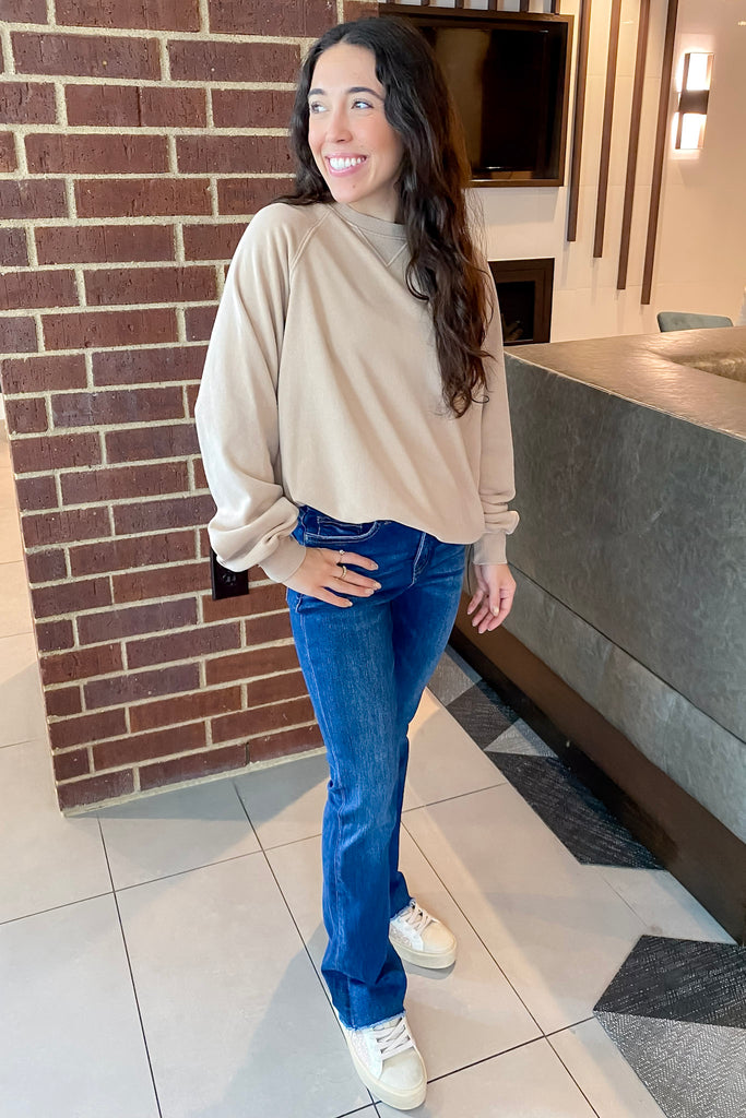 Come Together Dark Taupe Sweater - Lyla's: Clothing, Decor & More - Plano Boutique