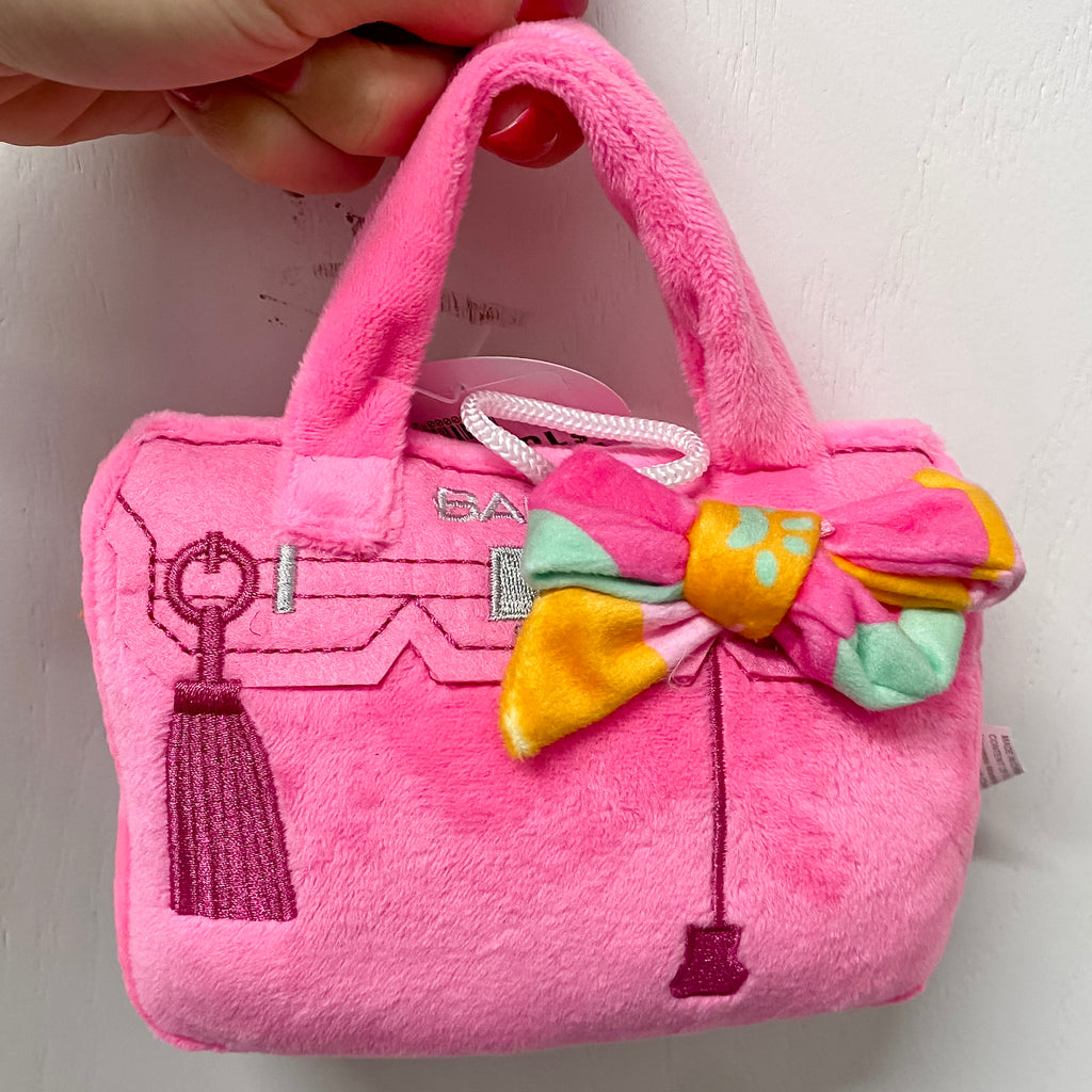 Barkin Bag - Pink w/ Scarf Plush Toy - Lyla's: Clothing, Decor & More - Plano Boutique