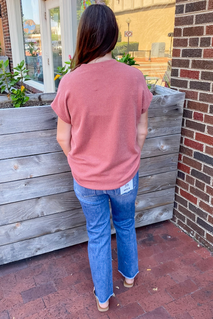 Rust Ribbed Pocket Top - Lyla's: Clothing, Decor & More - Plano Boutique