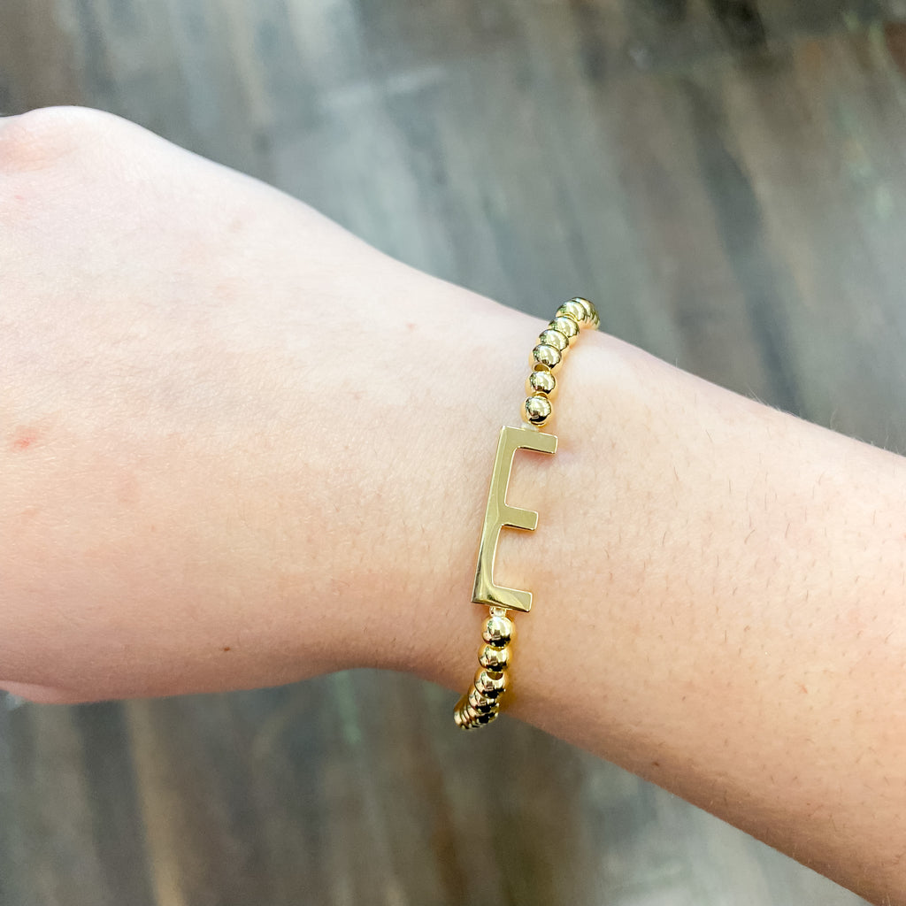 Initial Sideways Initial Bracelet - Lyla's: Clothing, Decor & More - Plano Boutique