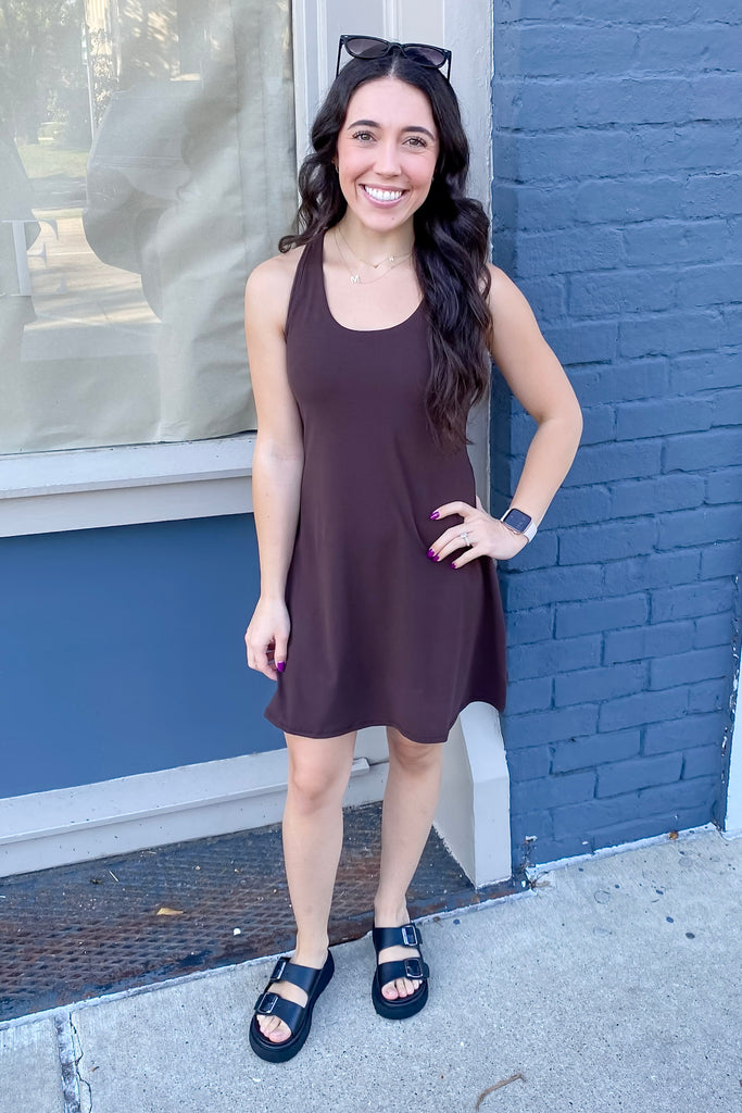 Athleisure Espresso Active Romper - Lyla's: Clothing, Decor & More - Plano Boutique