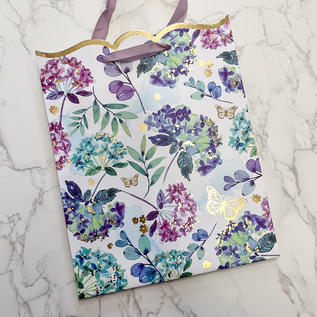 Elegant Hydrangea Medium Gift Bag - Lyla's: Clothing, Decor & More - Plano Boutique