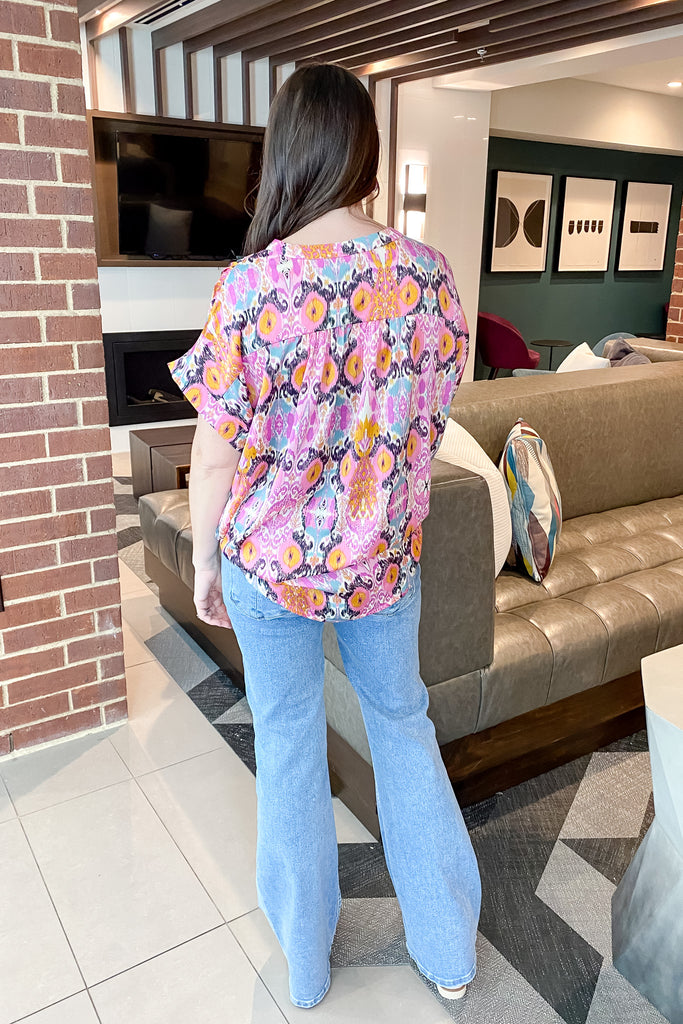 Style It Up Orchid Print Top - Lyla's: Clothing, Decor & More - Plano Boutique