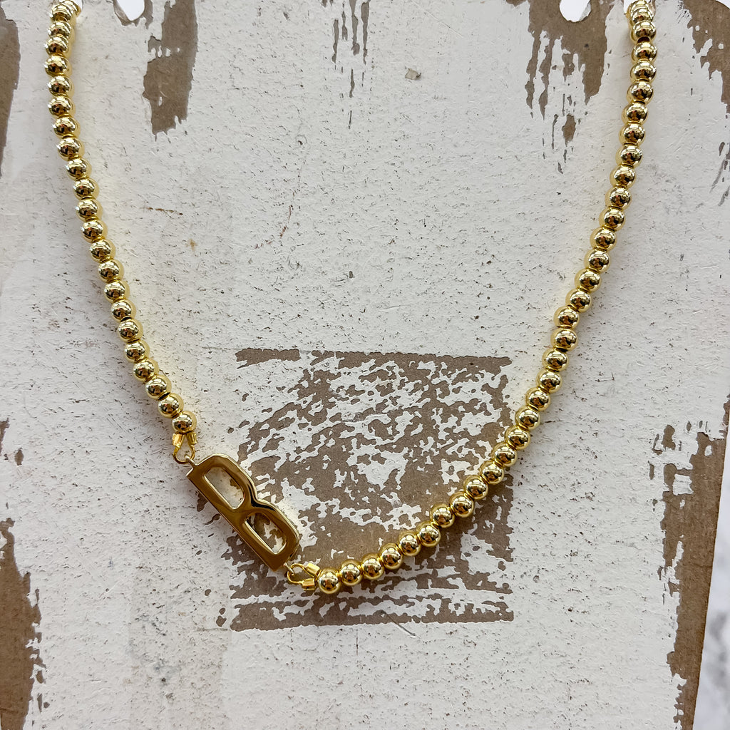 Initial Sideways Initial Necklace - Lyla's: Clothing, Decor & More - Plano Boutique