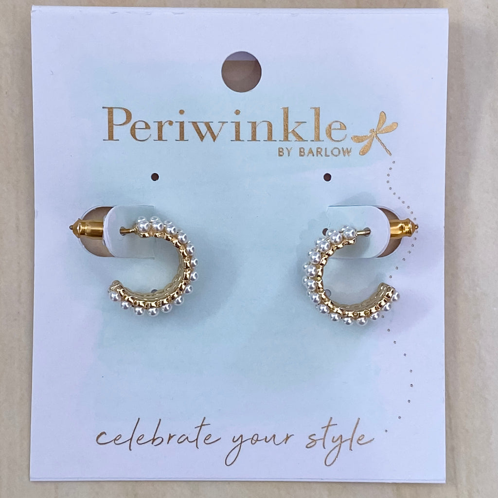 Small Gold Hoops With Pearls - Lyla's: Clothing, Decor & More - Plano Boutique