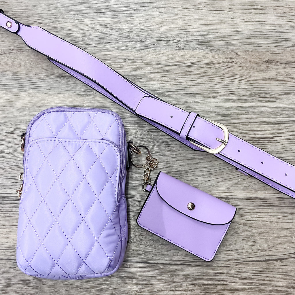 Jen & Co Parker Quilted Crossbody - Lavender - Lyla's: Clothing, Decor & More - Plano Boutique