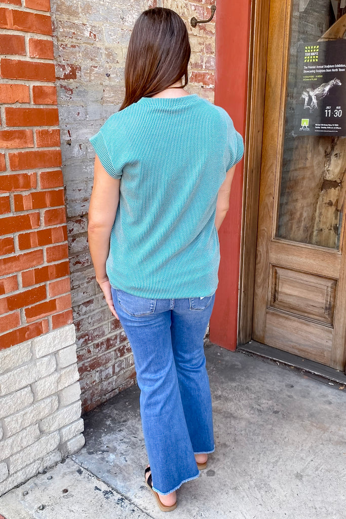 A Lylas Favorite Seafoam Ribbed Top - Lyla's: Clothing, Decor & More - Plano Boutique