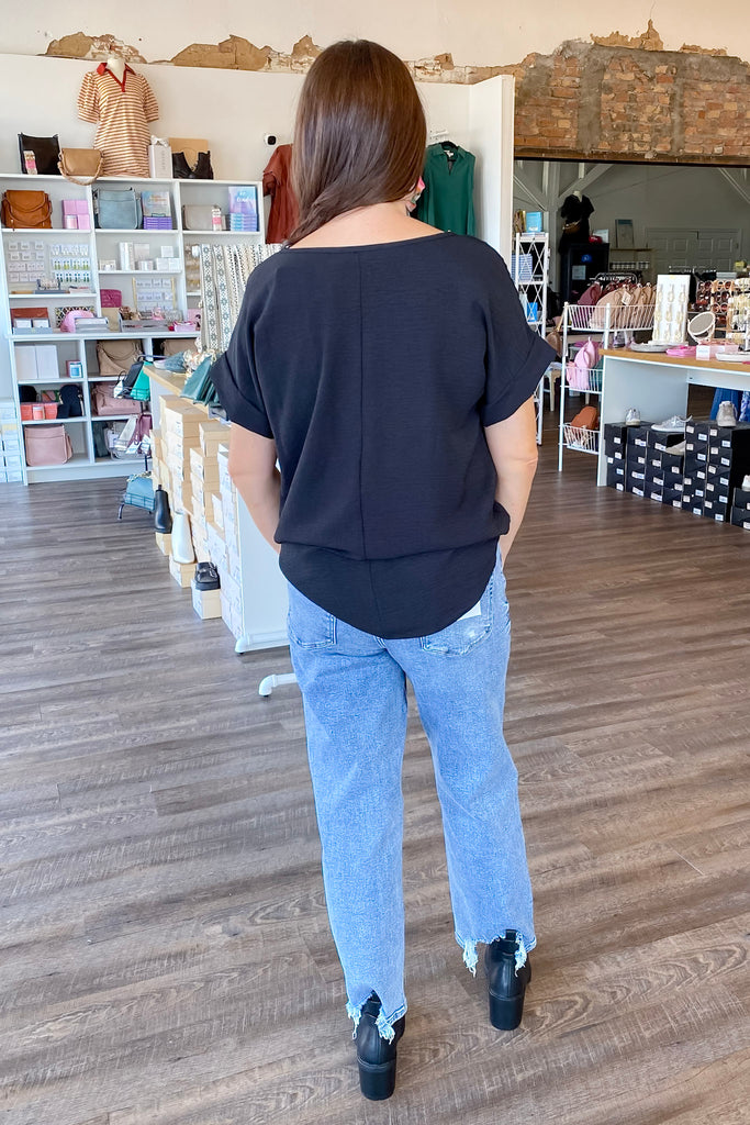 Scooped Up Black Top - Lyla's: Clothing, Decor & More - Plano Boutique