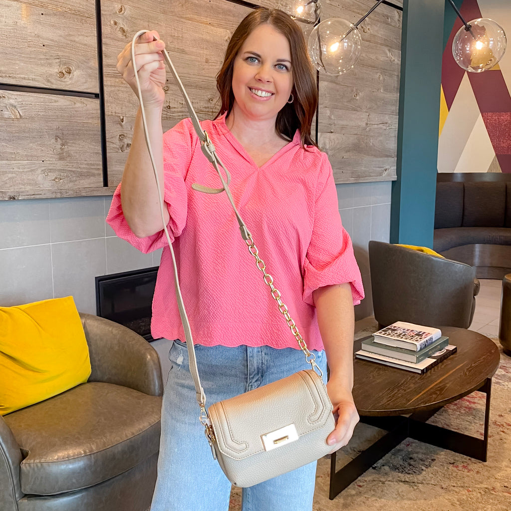 Jen & Co Casablanca Detailed Snap Crossbody - Greige - Lyla's: Clothing, Decor & More - Plano Boutique