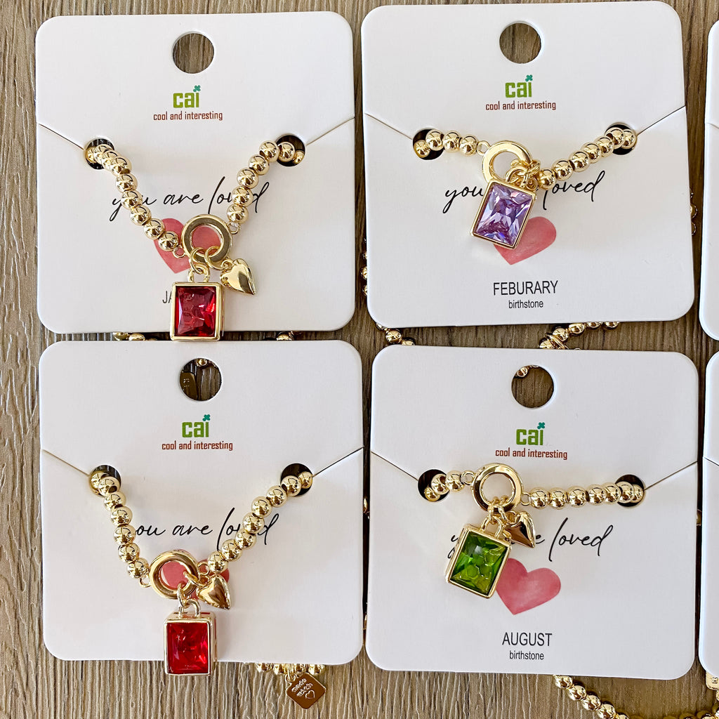 You Are Loved Birthstone Bracelet - Lyla's: Clothing, Decor & More - Plano Boutique