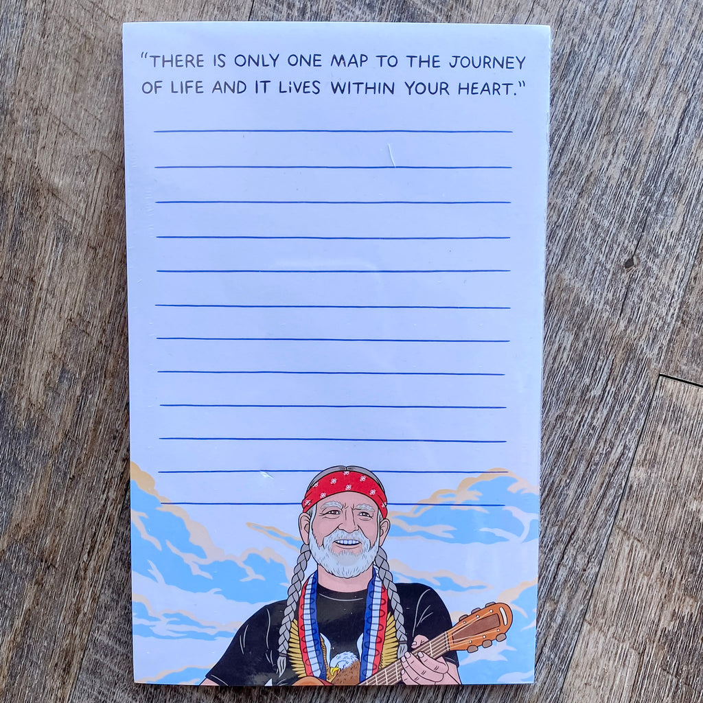 Notepad: Willie Nelson - Lyla's: Clothing, Decor & More - Plano Boutique