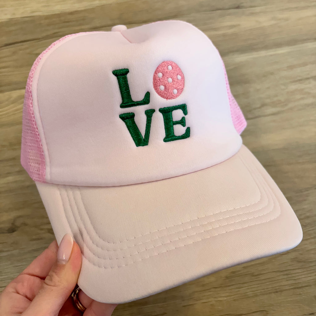 Embroidered Trucker Hat - Love Pickleball - Lyla's: Clothing, Decor & More - Plano Boutique