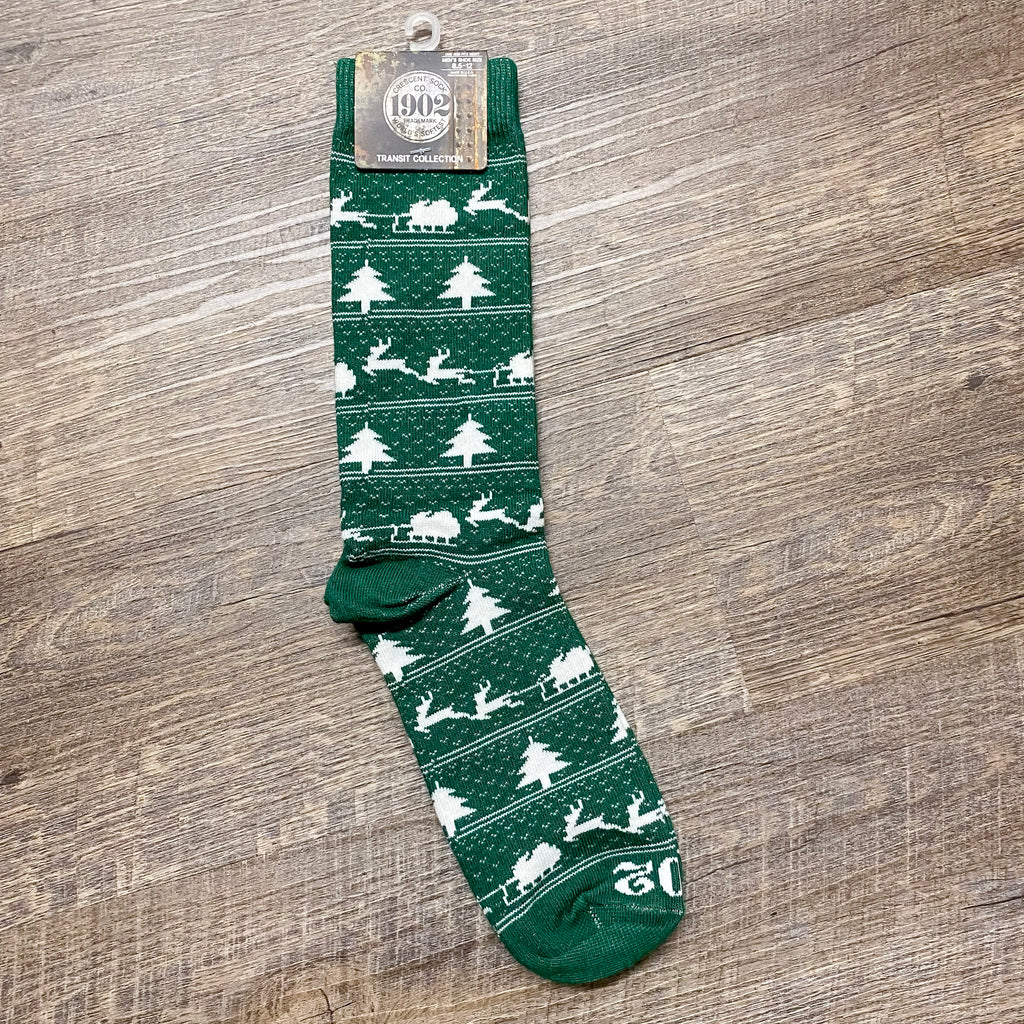 1902 Holiday Transit Crew Mens Socks - Lyla's: Clothing, Decor & More - Plano Boutique