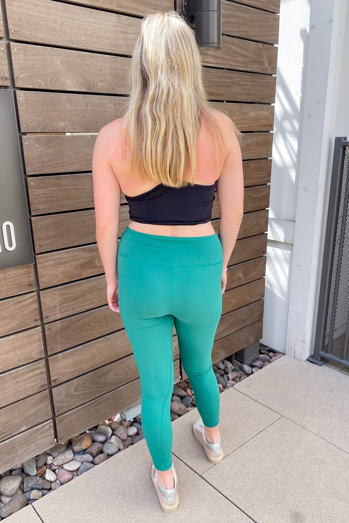 Athleisure Full Length, High-Waist Kelly Green Leggings - Lyla's: Clothing, Decor & More - Plano Boutique