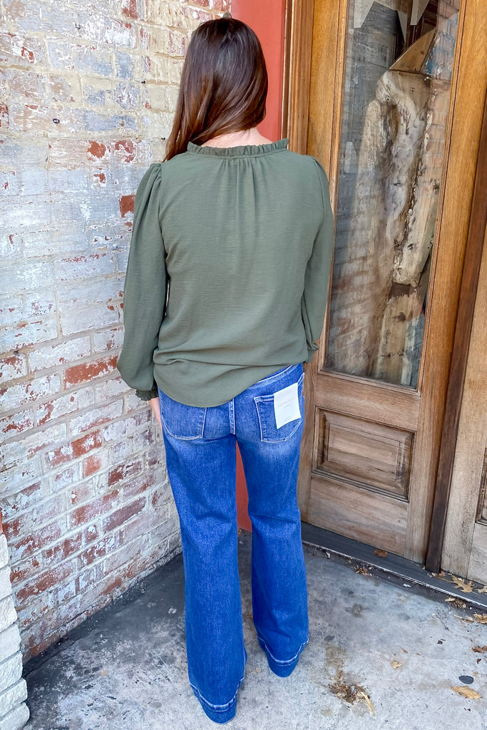 Take a Moment Olive Top - Lyla's: Clothing, Decor & More - Plano Boutique