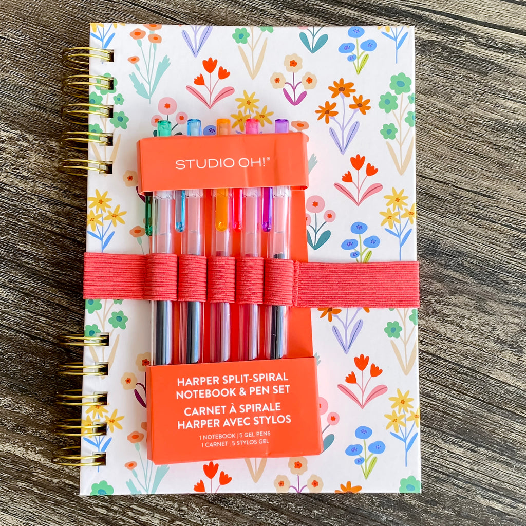 Meadow Lane Harper Split-Spiral Notebook & Pen Set - Lyla's: Clothing, Decor & More - Plano Boutique