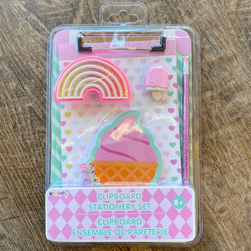 Ice Cream Clipboard Stationery Set - Lyla's: Clothing, Decor & More - Plano Boutique
