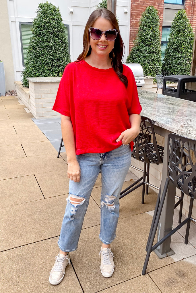 Belongs to Me Red Top - Lyla's: Clothing, Decor & More - Plano Boutique