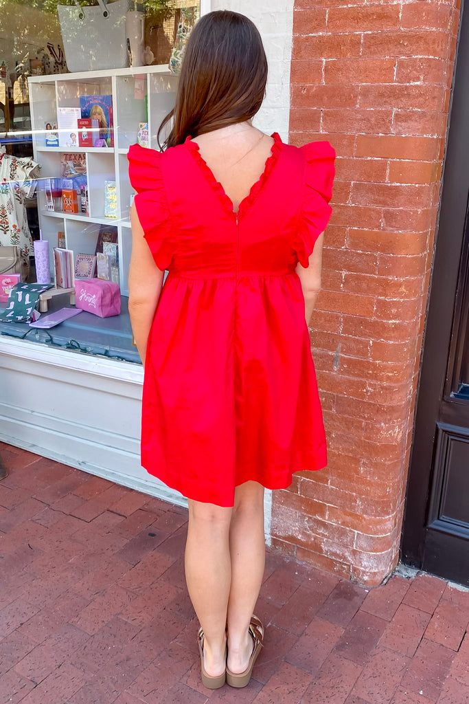 Fresh Air Ruffle Detail Red Dress - Lyla's: Clothing, Decor & More - Plano Boutique
