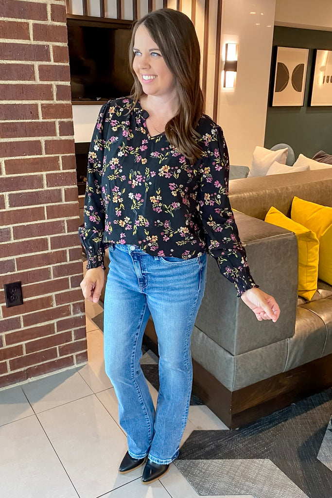 Tell Me Why Black Print Top - Lyla's: Clothing, Decor & More - Plano Boutique