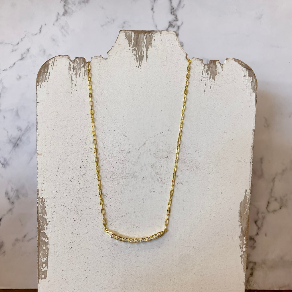 Pave Arrow Paperclip Chain Necklace - Lyla's: Clothing, Decor & More - Plano Boutique