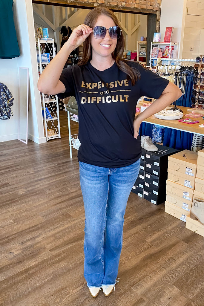 Expensive & Difficult Black Top - Lyla's: Clothing, Decor & More - Plano Boutique