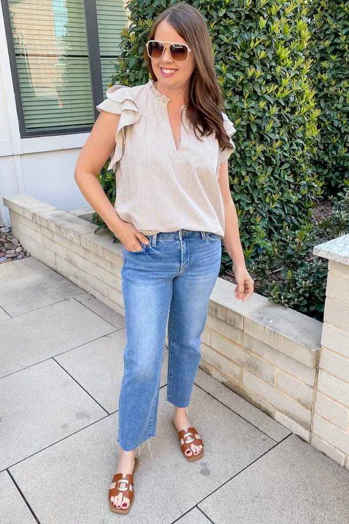 Melissa Smartest Mid Rise Straight Cropped Denim by Vervet - Lyla's: Clothing, Decor & More - Plano Boutique