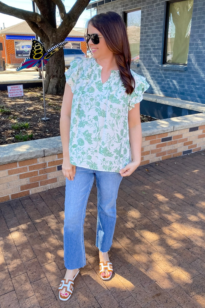Willow Vine Sea Green Top - Lyla's: Clothing, Decor & More - Plano Boutique