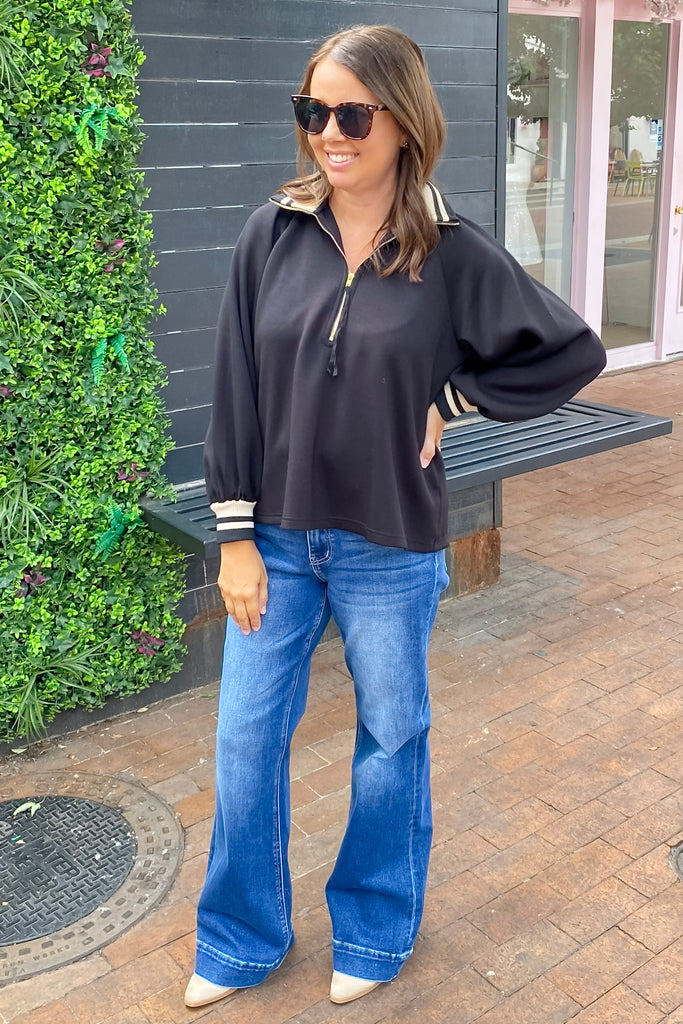 Put It On Contrast Black Sweater - Lyla's: Clothing, Decor & More - Plano Boutique
