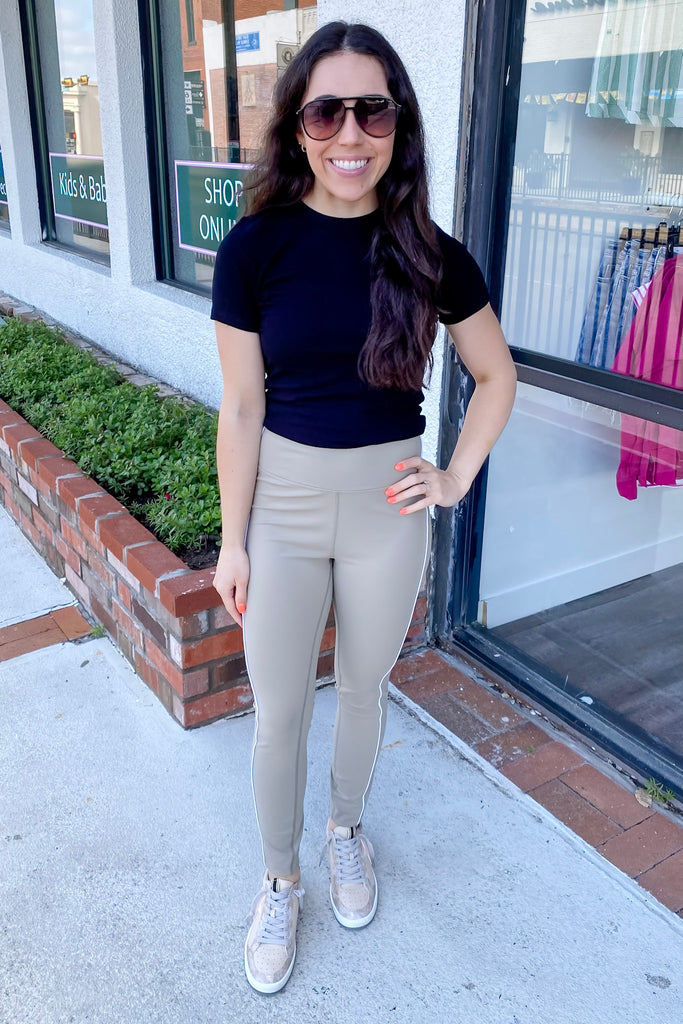 Athleisure Flex Fit Contrast Piping Active Pants - Lyla's: Clothing, Decor & More - Plano Boutique