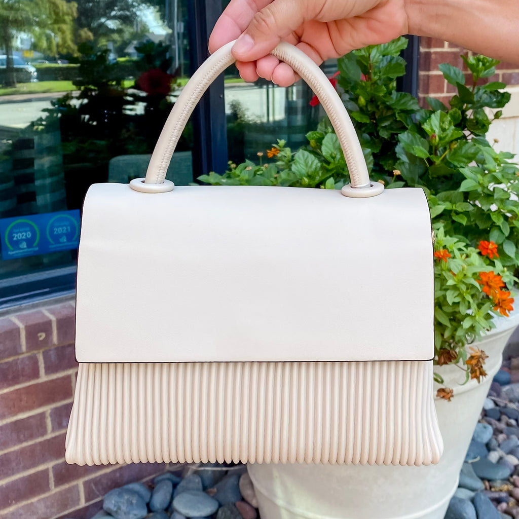 Jen & Co Anne Vegan Pleated Crossbody - Off White - Lyla's: Clothing, Decor & More - Plano Boutique